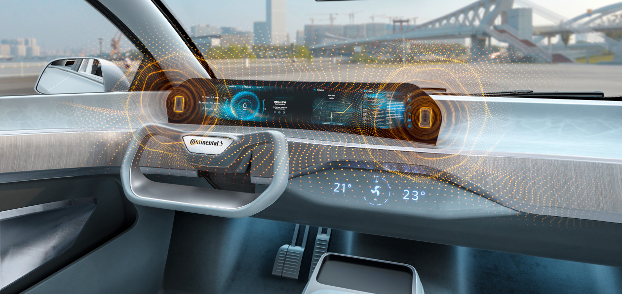 Continental разработал дисплей с интегрированными динамиками